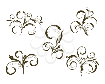 Royalty Free Clipart Image of Ornate Floral Design