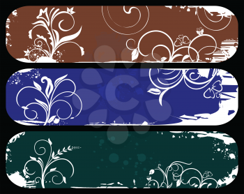 Royalty Free Clipart Image of a Set of Grungy Banners