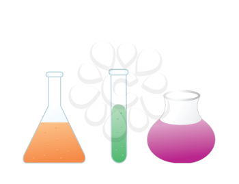 Royalty Free Clipart Image of Colorful Test Tubes