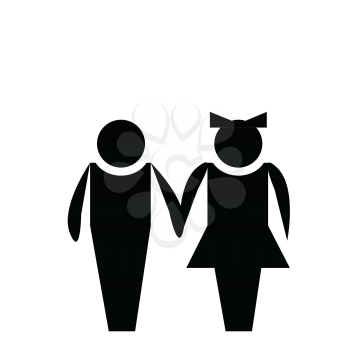 Royalty Free Clipart Image of a Man and Woman Sign