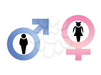 Royalty Free Clipart Image of Male and Female Gender Signs