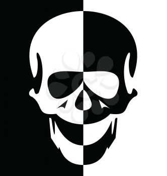 Royalty Free Clipart Image of a Black and White Skull