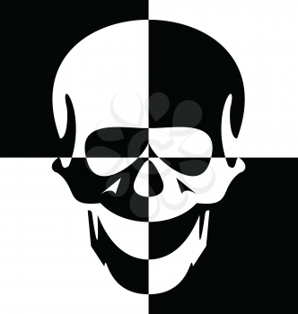 Royalty Free Clipart Image of a Black and White Skull