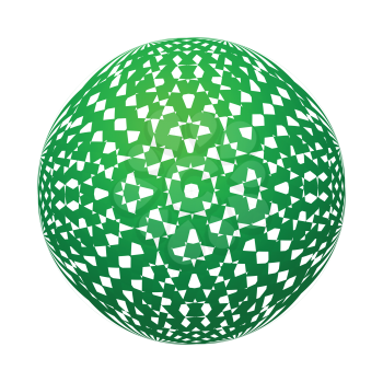 Royalty Free Clipart Image of a Green Sphere