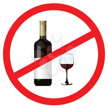 Royalty Free Clipart Image of a Stop Alcohol Sign