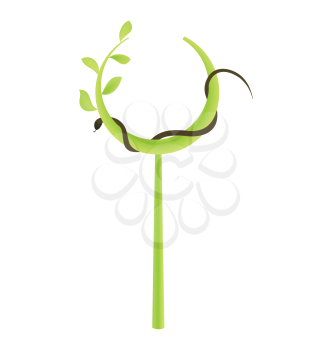Royalty Free Clipart Image of a Green Leaf Design