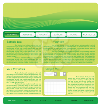 Royalty Free Clipart Image of a Green Website Template