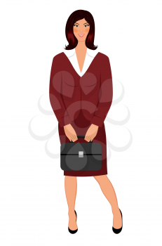 Illustration business women with case isolated - vector