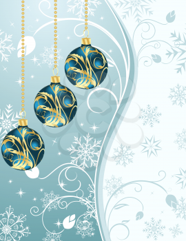 Illustration Christmas background with set balls - vector