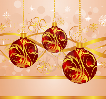 Illustration abstract background with Christmas balls - vector