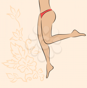 Illustration fitness flyer with female bottom - vector