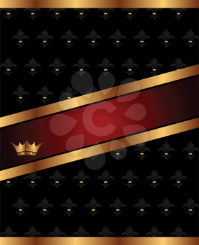 Illustration background with golden luxury crown - vector