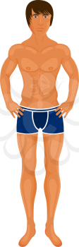Illustration sexy muscular guy isolated -vector