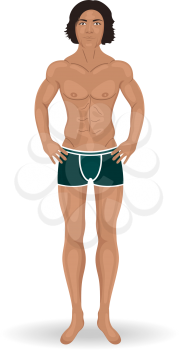 Illustration sexy man isolated on white background - vector