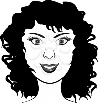 Illustration beauty girl face, design elements - vector