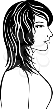 Illustration abstract beauty face girl portrait - vector