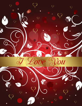 Illustration congratulation floral card for Valentine's day - vector