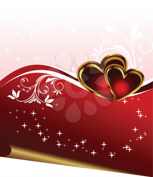 Illustration romantic elegance background with heart - vector