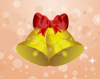 Illustration Christmas background with set bells - vector