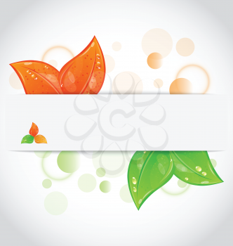 Illustration autumn seasonal nature background with changing leaves - vector