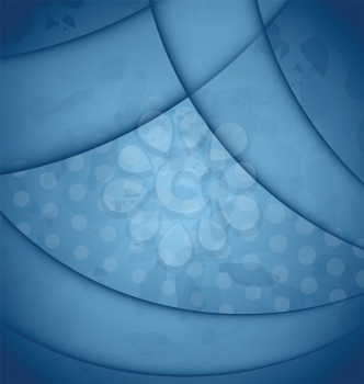 Illustration abstract blue background, template for design - vector 