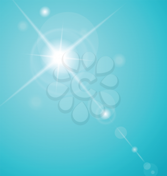 Illustration abstract star with lenses flare - vector