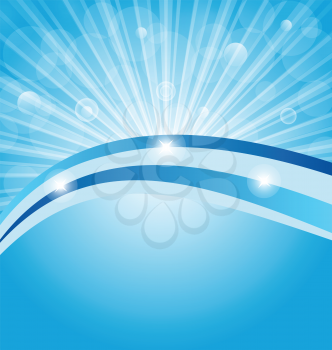 Illustration business card show light rays - vector