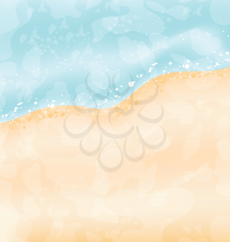 Illustration holiday background - beach, sea, sand - vector