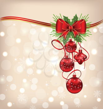 Illustration elegant packing with Christmas balls - vector