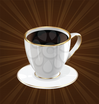 Illustration vintage background with coffee cup - vector
