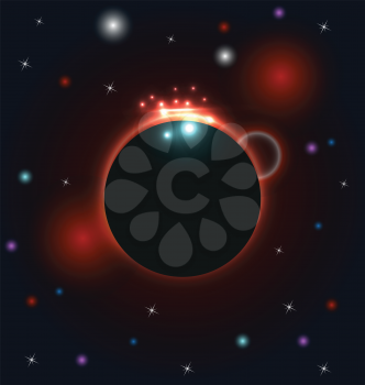 Illustration abstract circular cosmos galaxy design - vector