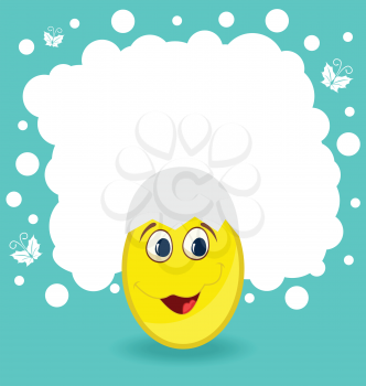 Illustration Easter card with egg character - vector