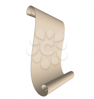 Illustration of an ancient scroll isolated on white background - vector