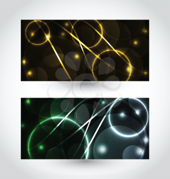 Illustration set of abstract futuristic cards - vector