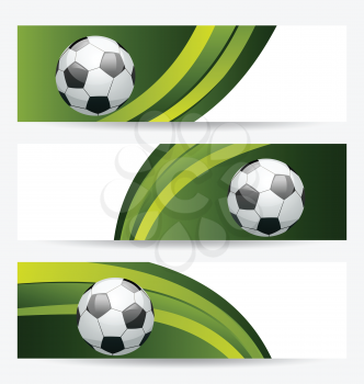 Illustration set football cards with place for your text - vector
