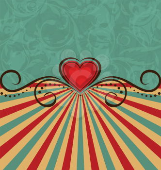 Illustration Valentine's Day vintage background - vector