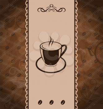 Illustration vintage background for coffee menu, coffee bean texture - vector