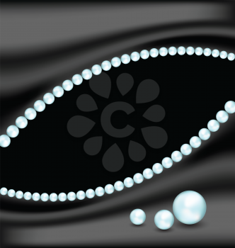 Illustration luxury dark background with pearls - vector