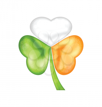 Illustration shamrock in Irish flag color for saint patrick day - vector 