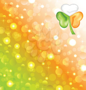 Illustration shamrock in Irish flag color for Saint Patrick day - vector 