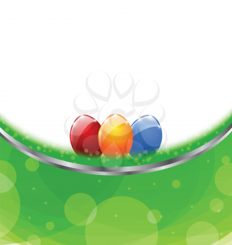 Illustration Easter card with colorful eggs - vector