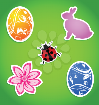Illustration set of Easter colorful elements - vector