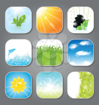 Illustration set various backgrounds for the app icons - vector