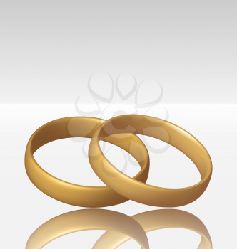 Illustration of jewelry two golden ring - vector eps10 mesh