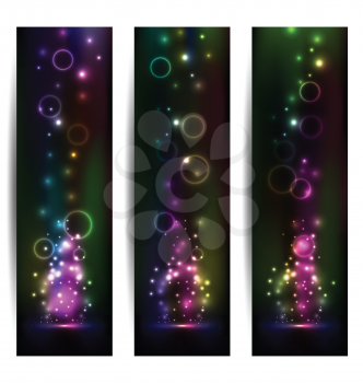 Illustration set of abstract futuristic banners - vector