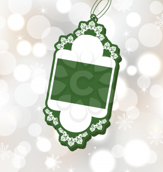 Illustration Christmas sale label on glowing background - vector