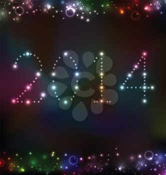 Illustration New Year night background with light - vector