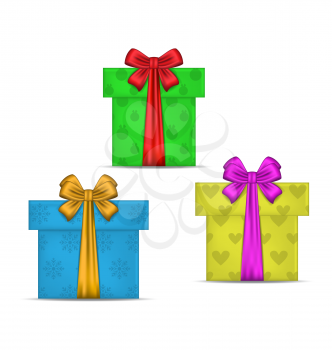 Illustration set gift boxes isolated on white background - vector