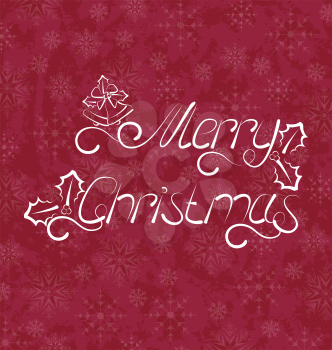 Illustration Christmas card, Merry Christmas lettering - vector