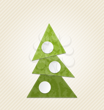Illustration Christmas abstract tree, minimal style - vector